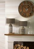 Yala Grey Wash Wood Textured Bottle Table Lamp