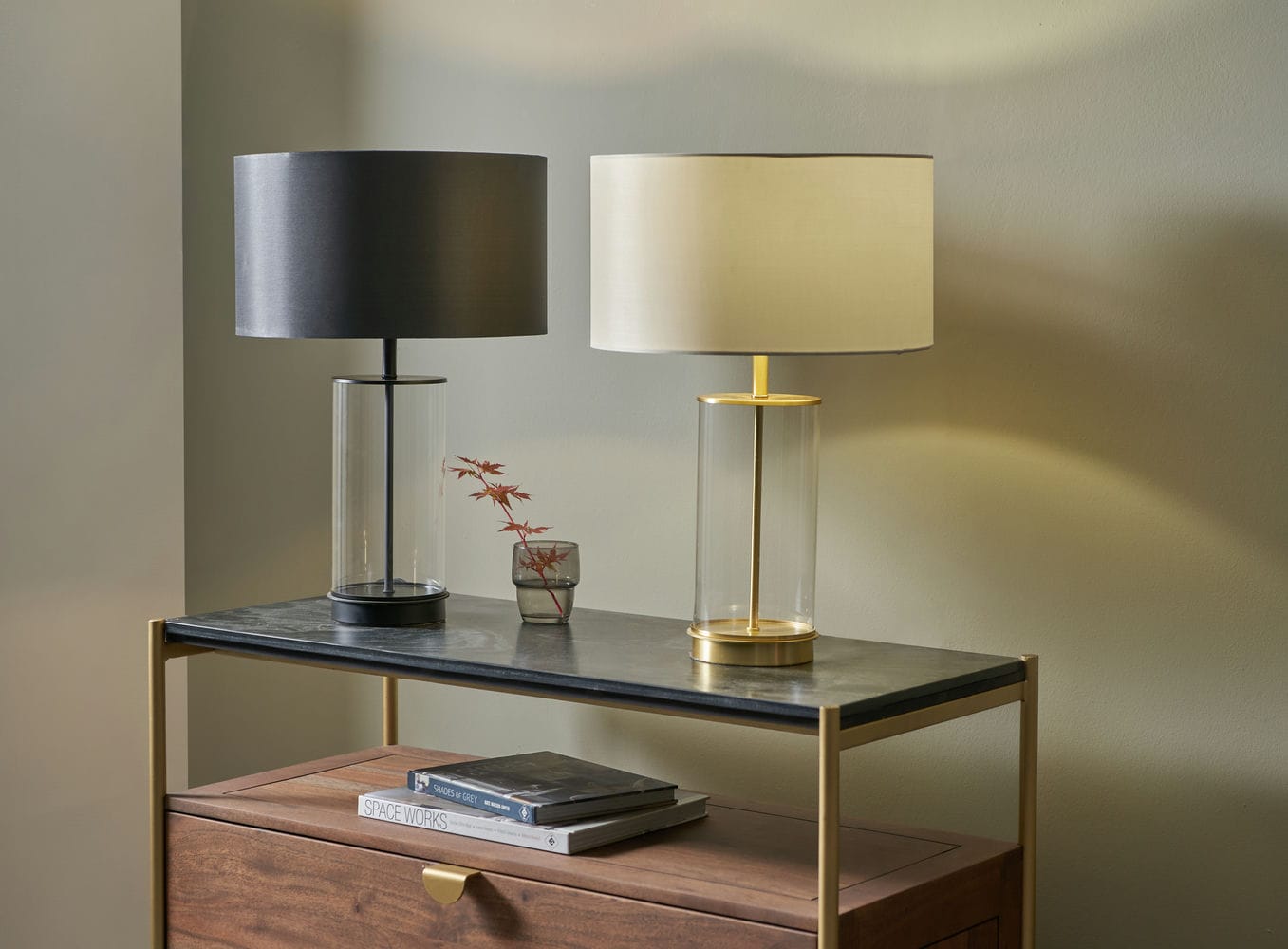 Westwood Clear Glass and Black Metal Table Lamp
