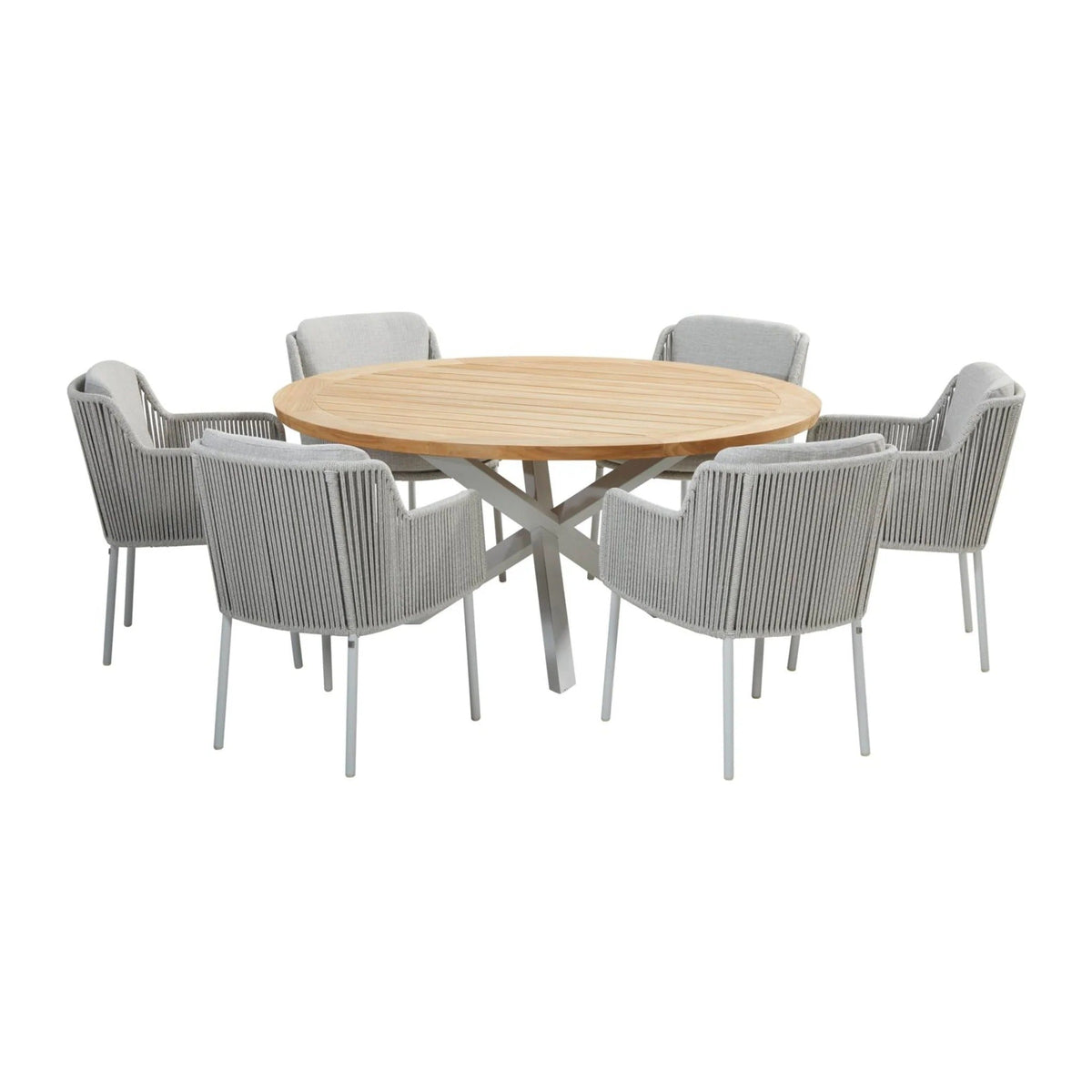 4 Seasons Bernini 6 Seat 160cm Prado Teak Table Dining Set - Vookoo Lifestyle