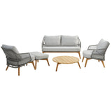 4 Seasons Outdoor Sempre Lounge Set with Zucca Coffee Table & Footstool - Vookoo Lifestyle