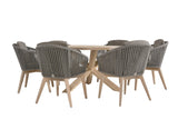 4 Seasons Santander 6 Seat Louvre 160cm Teak Table Dining Set - Vookoo Lifestyle