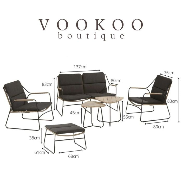 4 Seasons Scandic Lounge Set with Footstool - Vookoo Lifestyle