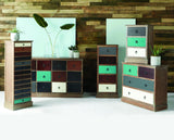 Loft Pine Wood Multicoloured 3 Drawer Unit