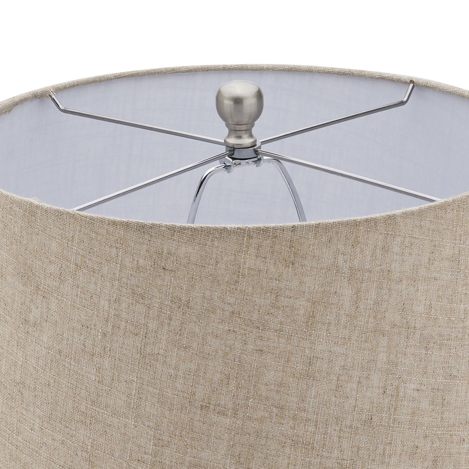 Acantho Grey Ceramic Lamp With Linen Shade - Vookoo Lifestyle