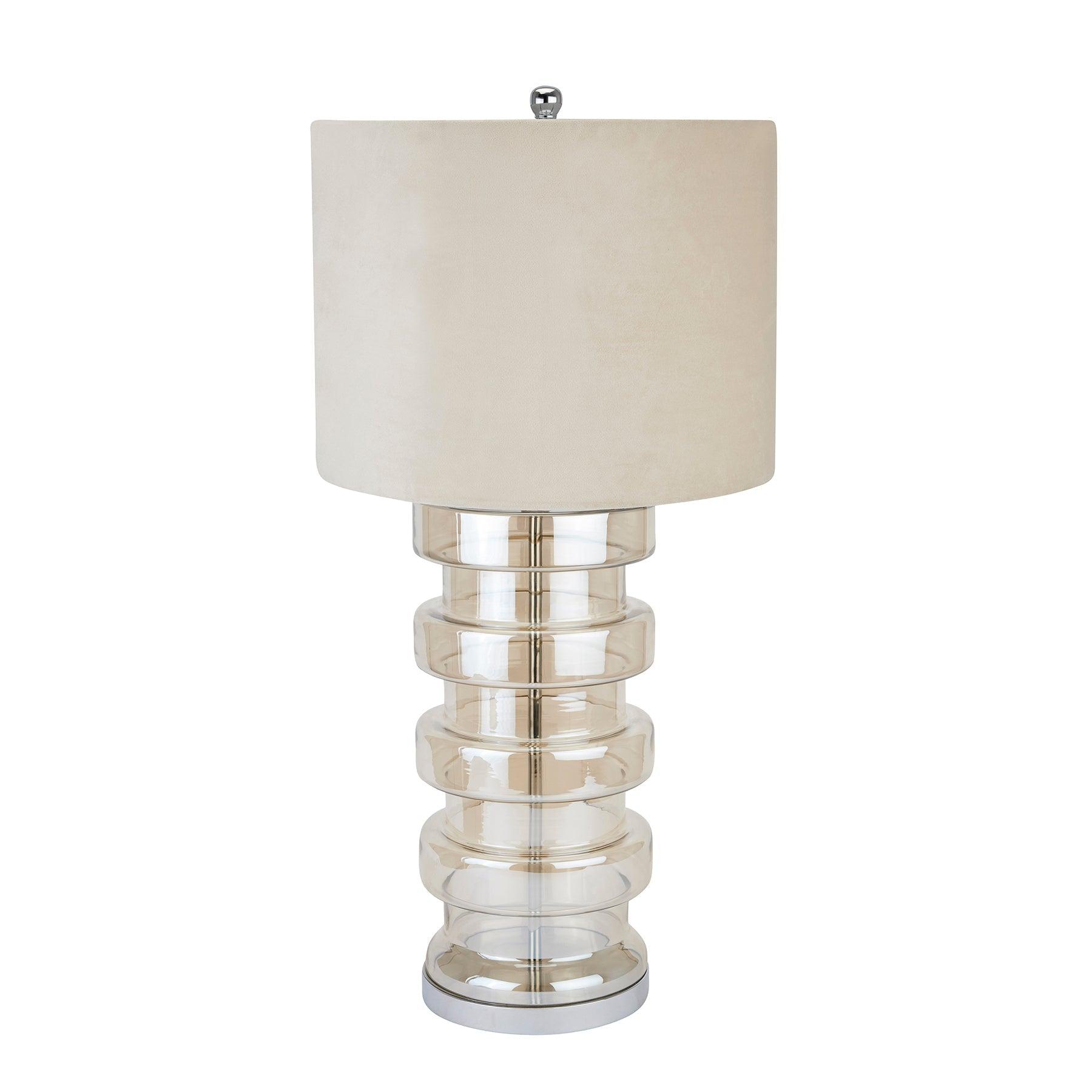 Adonis Metallic Glass Lamp With Velvet Shade - Vookoo Lifestyle