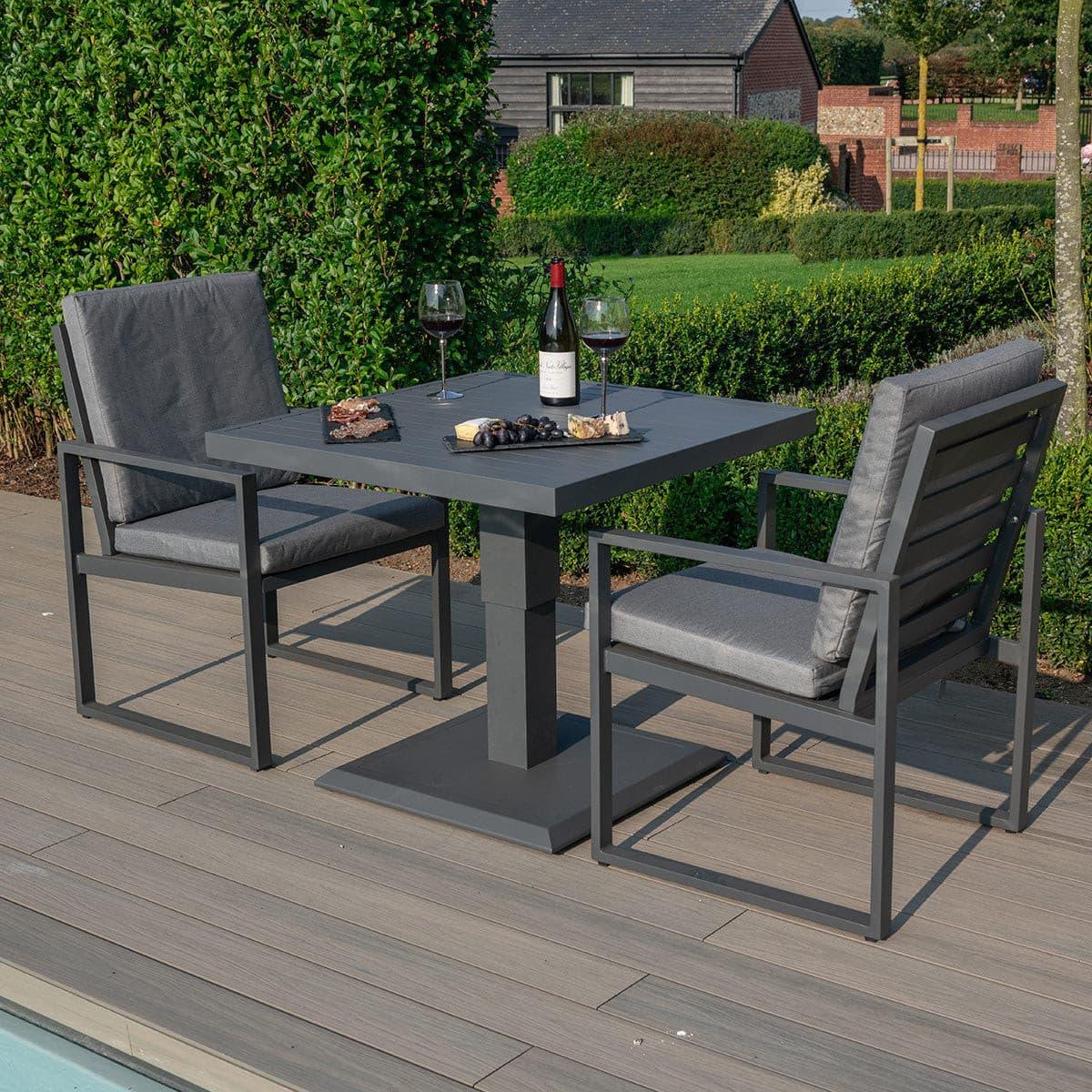 Amalfi 3 Piece Bistro Set with Rising Table - Vookoo Lifestyle