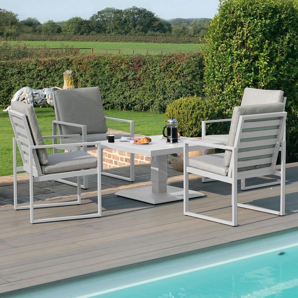 Amalfi 4 Seat Square Dining Set with Rising Table - Vookoo Lifestyle