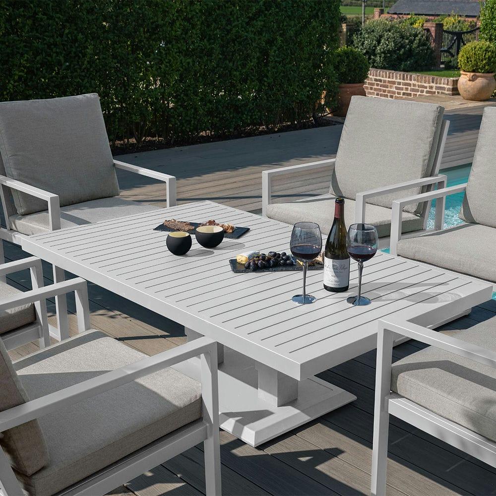 Amalfi 6 Seat Rectangular Dining Set with Rising Table - Vookoo Lifestyle
