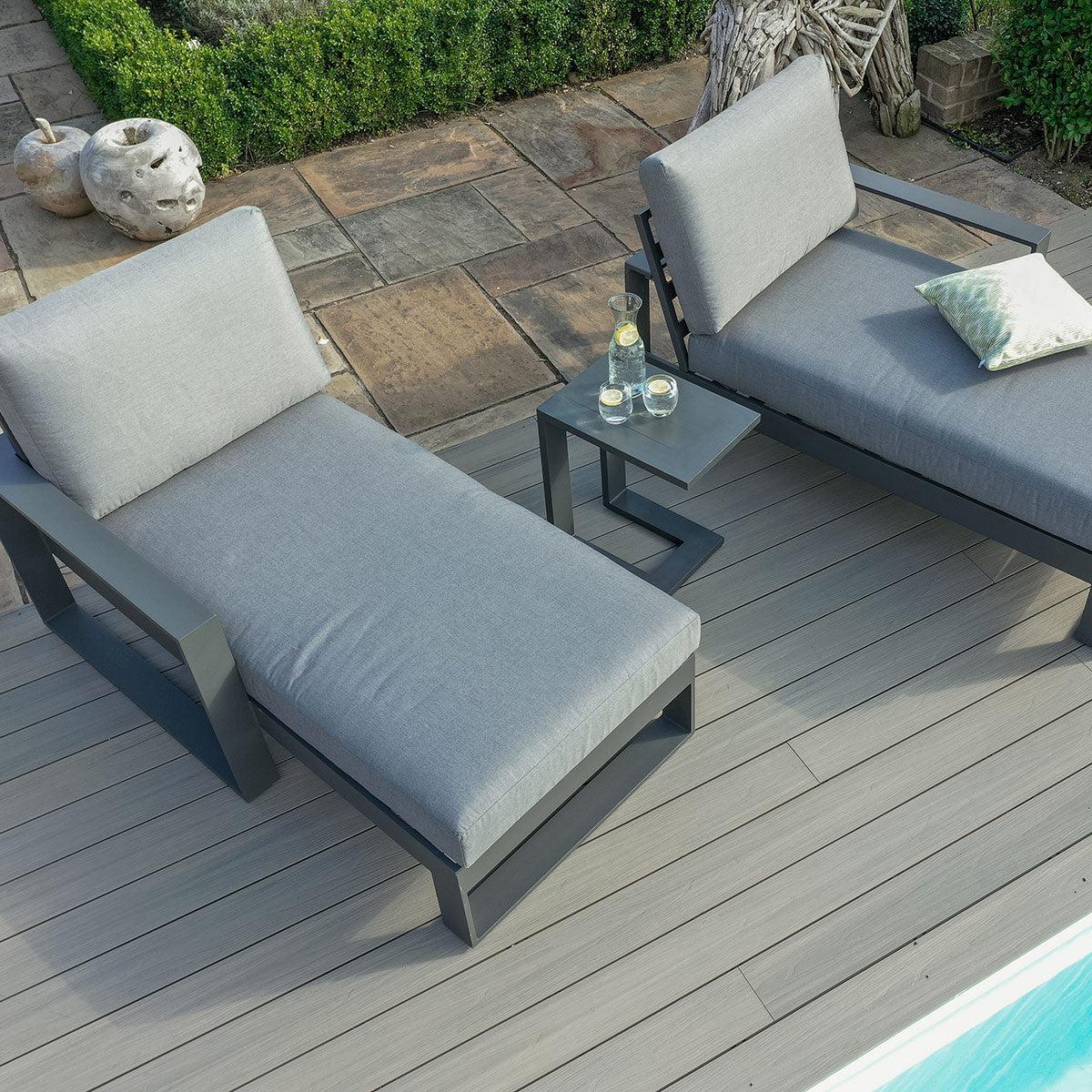 Amalfi Double Sunlounger with Side Table - Vookoo Lifestyle