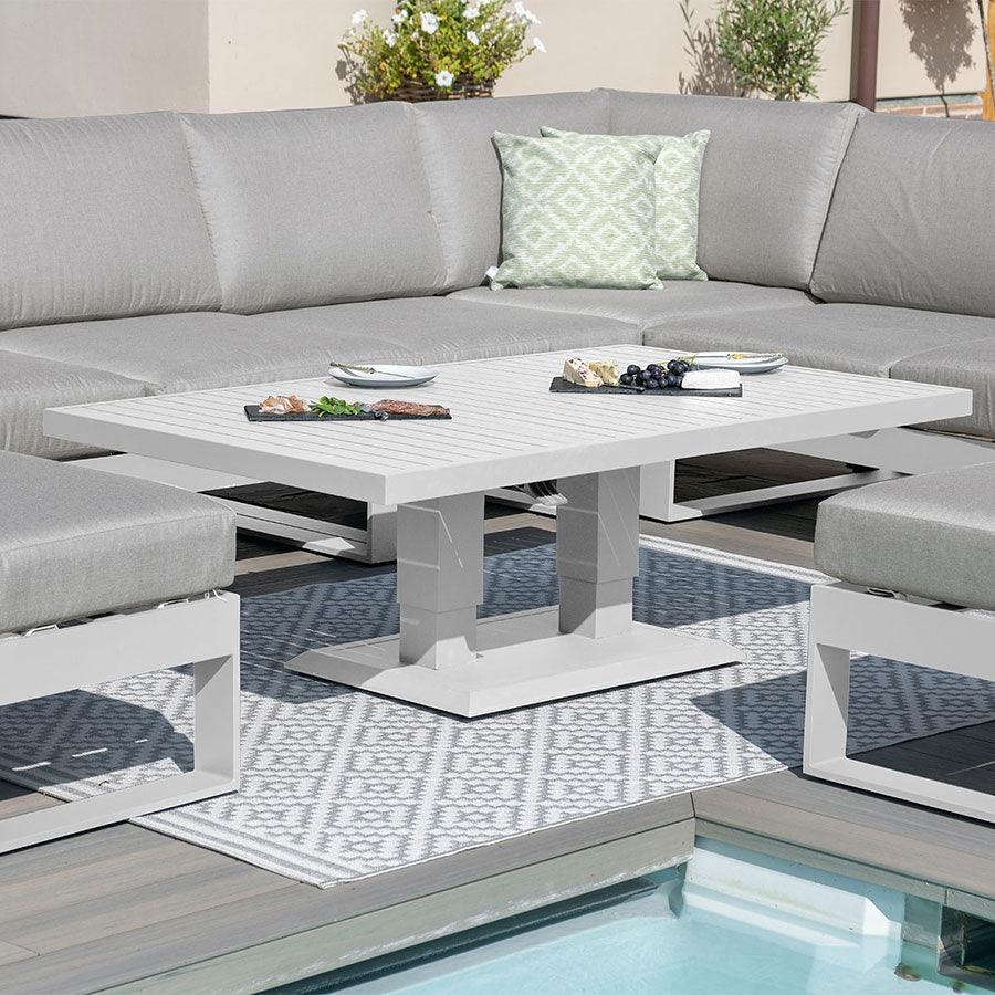Amalfi Large Corner Dining Set with Rectangular Rising Table and Footstools - Vookoo Lifestyle