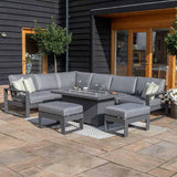 Amalfi Large Corner Group With Fire Pit Table - Vookoo Lifestyle