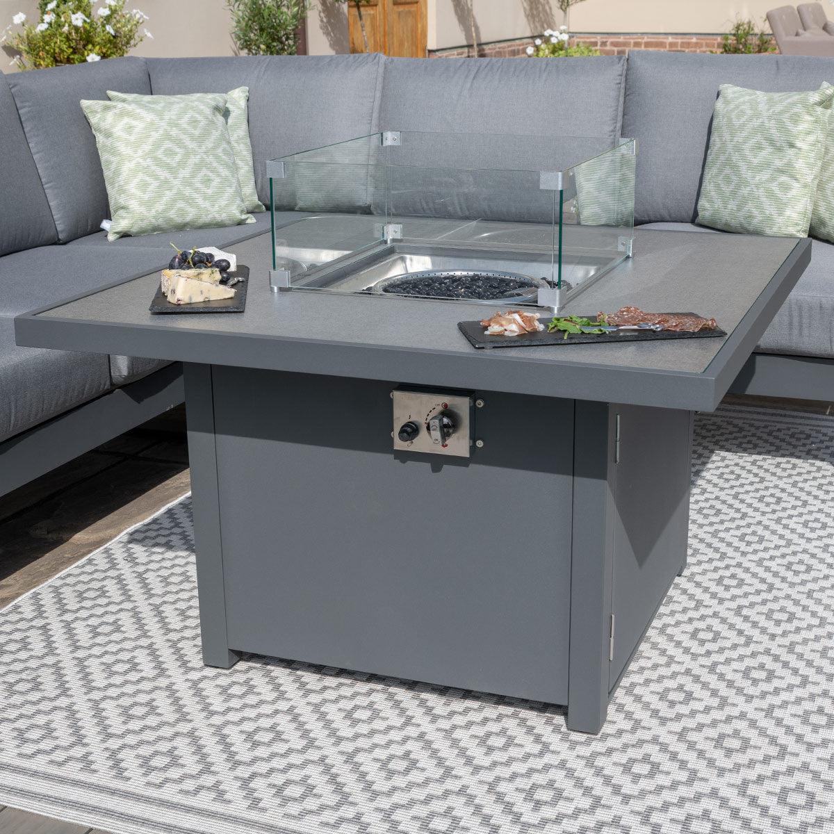 Amalfi Small Corner Group With Fire Pit Table - Vookoo Lifestyle