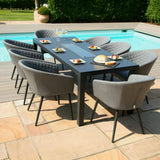 Ambition 8 Seat Rectangular Fire Pit Dining Set - Vookoo Lifestyle