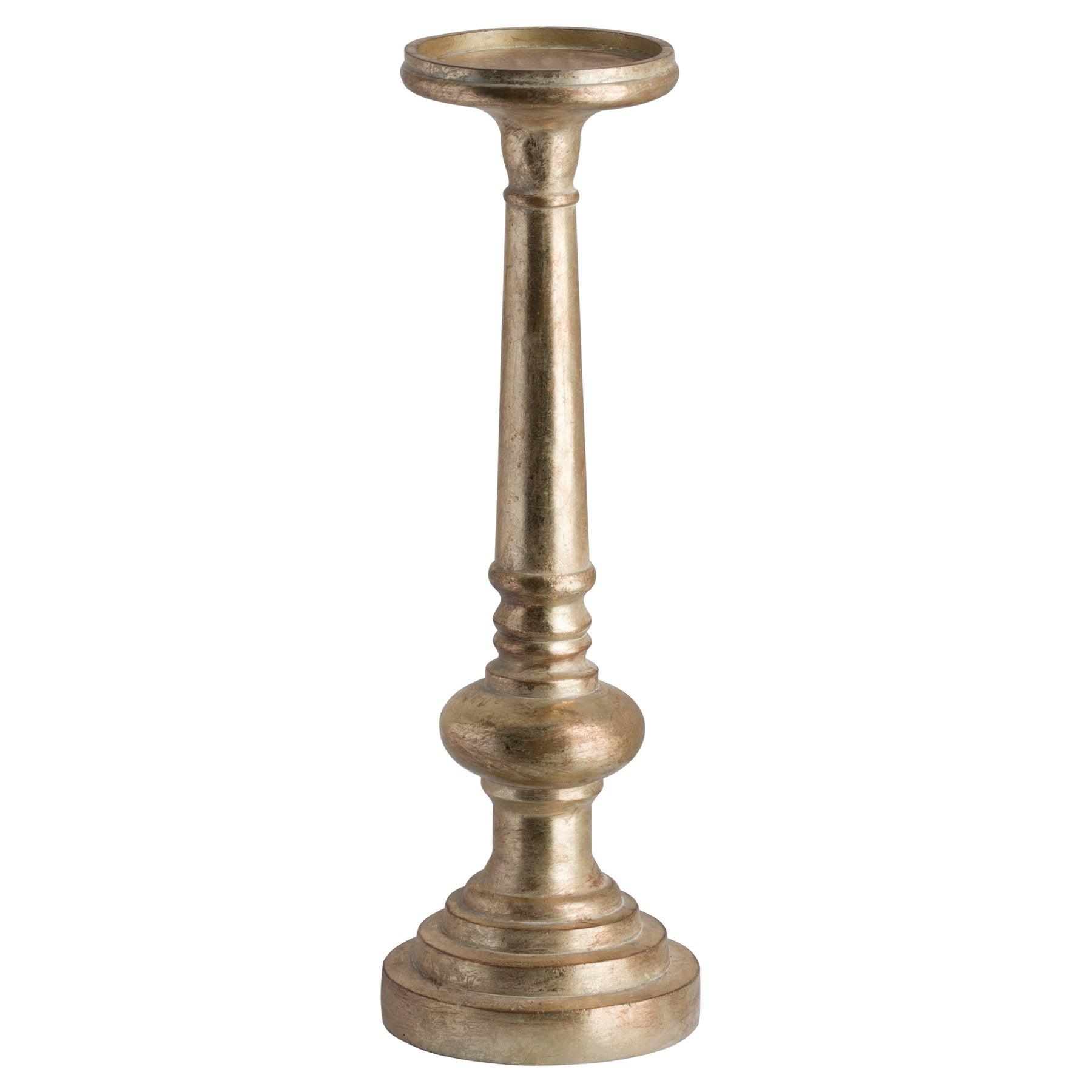 Antique Brass Effect Tall Candle Holder - Vookoo Lifestyle