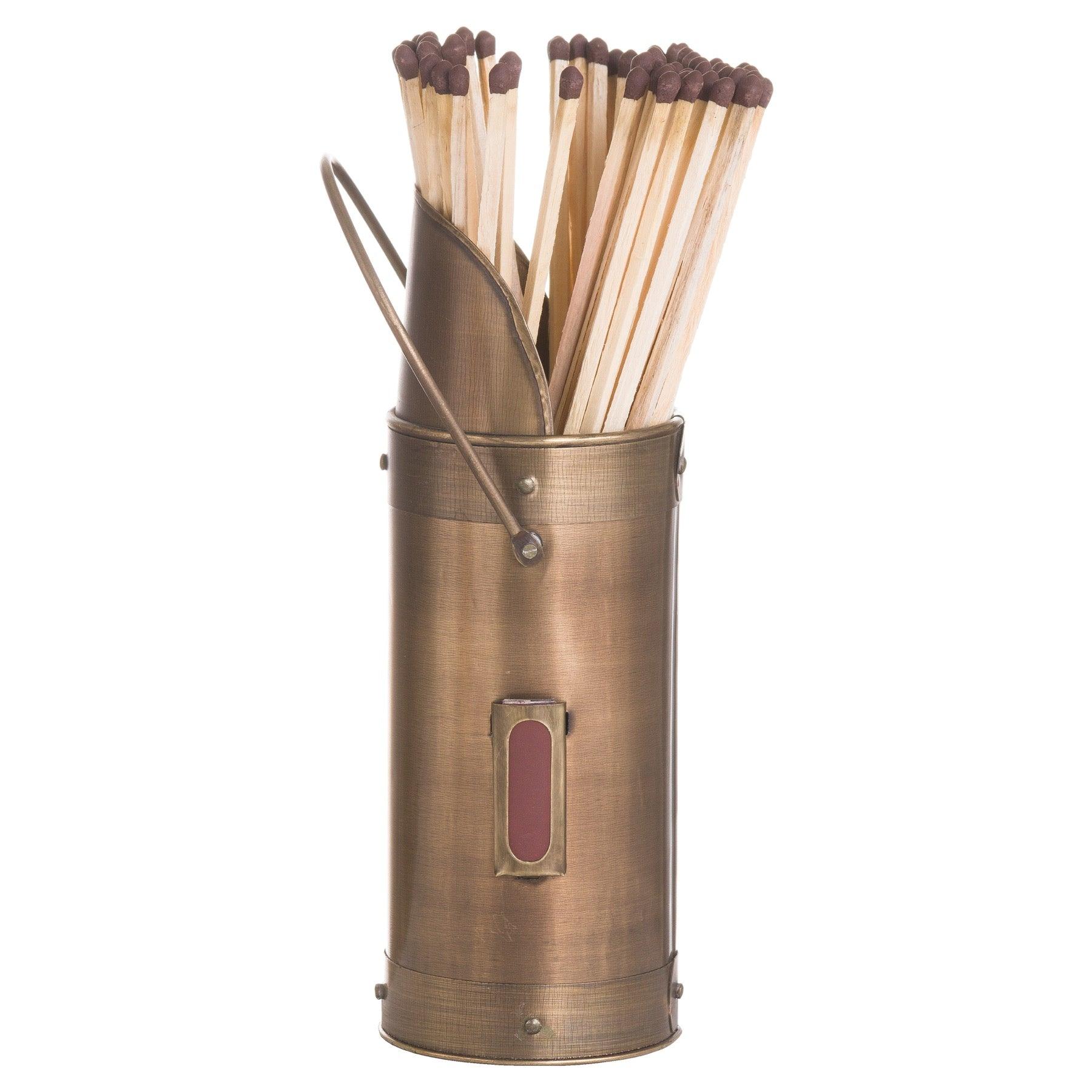 Antique Bronze Matchstick Holder With 60 Matches - Vookoo Lifestyle