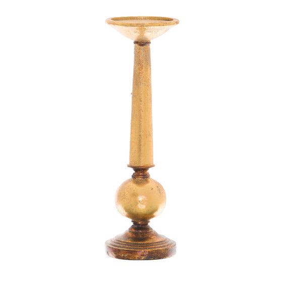Antique Gold Small Column Candle Stand - Vookoo Lifestyle