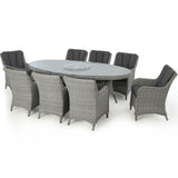 Ascot 8 Seat Oval Dining Set - Vookoo Lifestyle