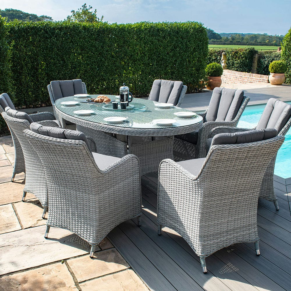 Ascot 8 Seat Oval Dining Set - Vookoo Lifestyle