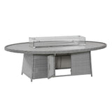 Ascot 8 Seat Oval Dining Set with Fire Pit - Vookoo Lifestyle