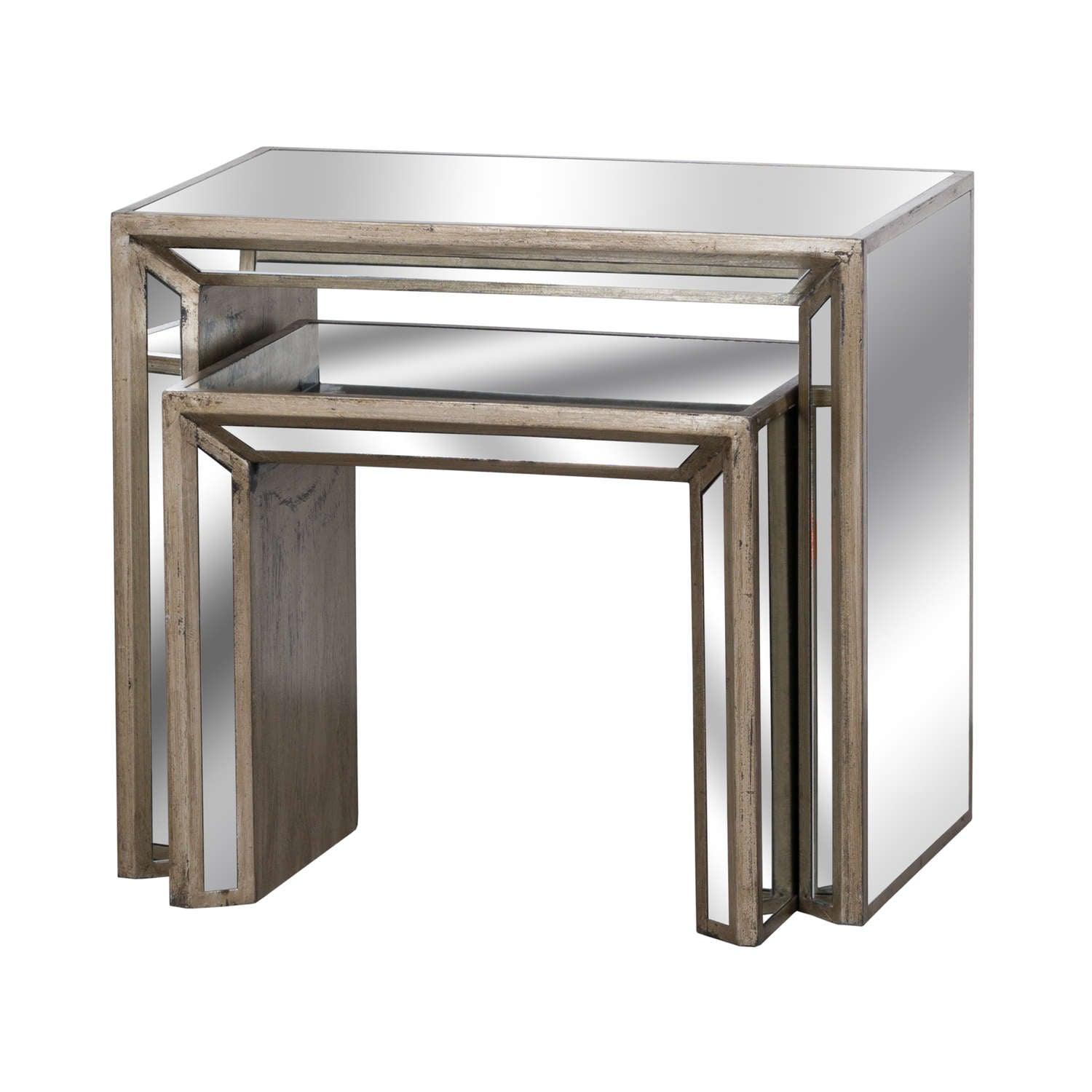 Augustus Mirrored Nest Of Tables - Vookoo Lifestyle