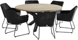 Avila 6 Seat with Louvre 160 Teak Table Dining Set - Vookoo Lifestyle