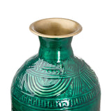 Aztec Collection Brass Embossed Ceramic Dipped Lebes Vase - Vookoo Lifestyle
