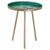 Aztec Collection Brass Embossed ceramic Dipped Side Table - Vookoo Lifestyle