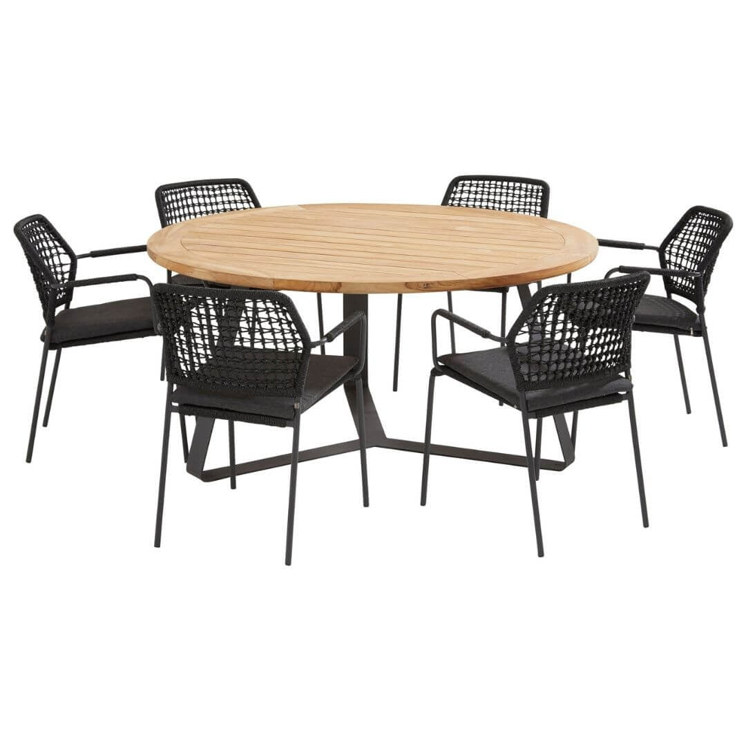 Barista 6 Seat Dining Set with Basso Table - Vookoo Lifestyle
