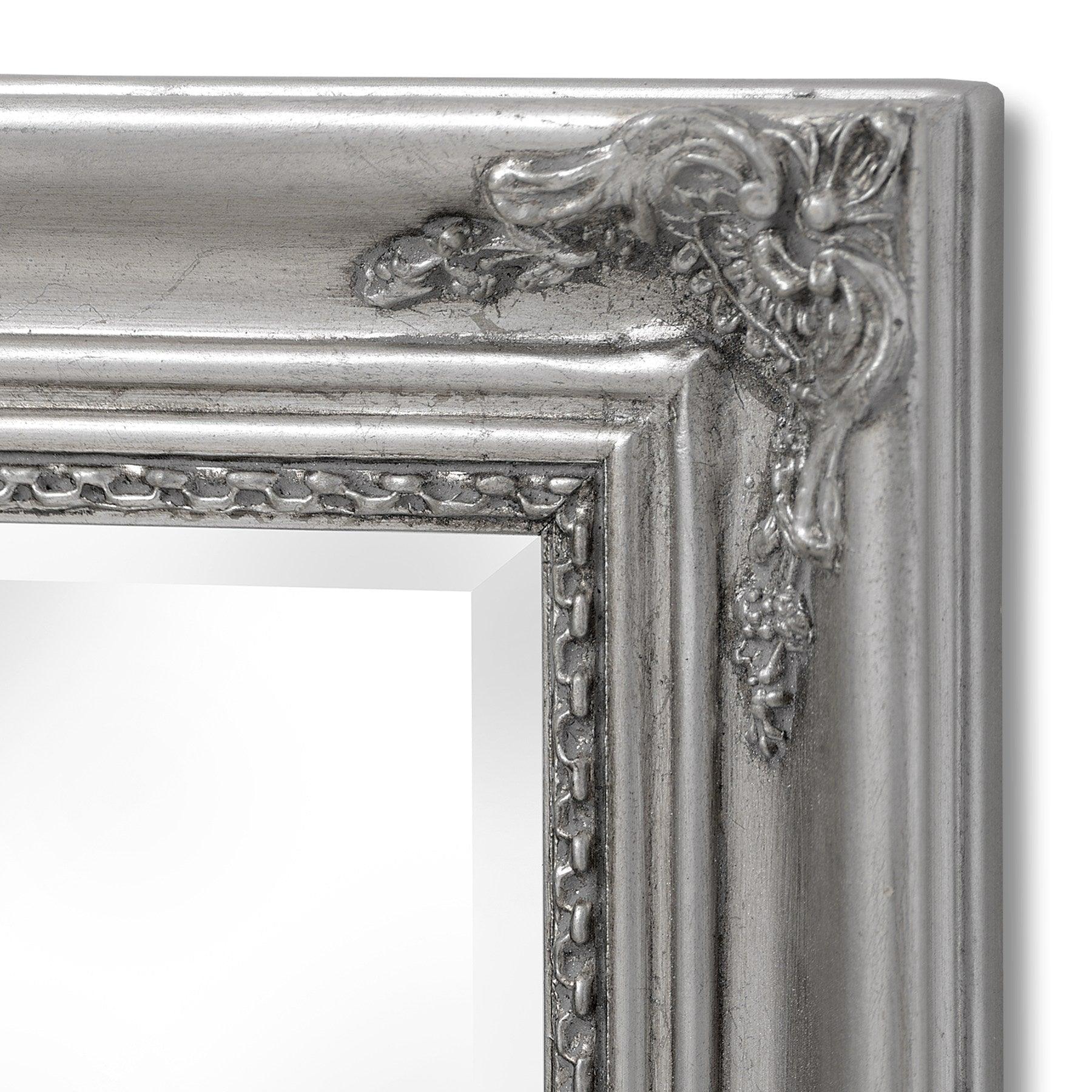 Baroque Slimline Antique Silver Full Length Mirror - Vookoo Lifestyle