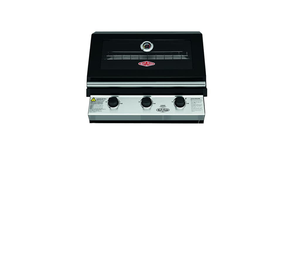 BeefEater 1200E Series 3 Burner Gas Barbecue with Cabinet Trolley and Side Burner - Vookoo Lifestyle