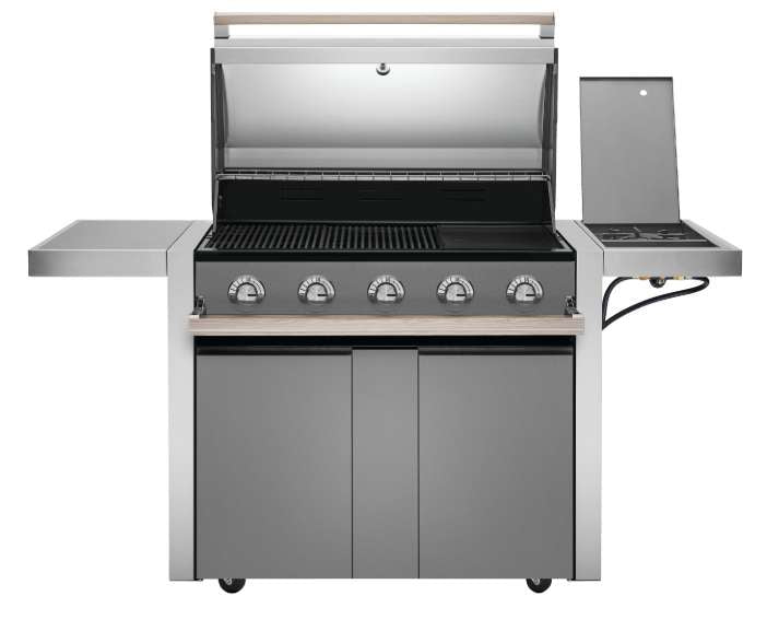 BeefEater 1500 Series 5 Burner Gas Barbecue with Cabinet Trolley and Side Burner - Vookoo Lifestyle