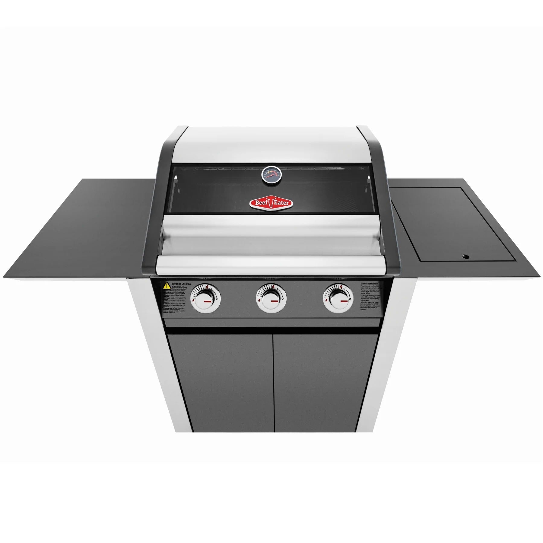 BeefEater 1600E Series 3 Burner Gas Barbecue with Cabinet Trolley and Side Burner - Vookoo Lifestyle