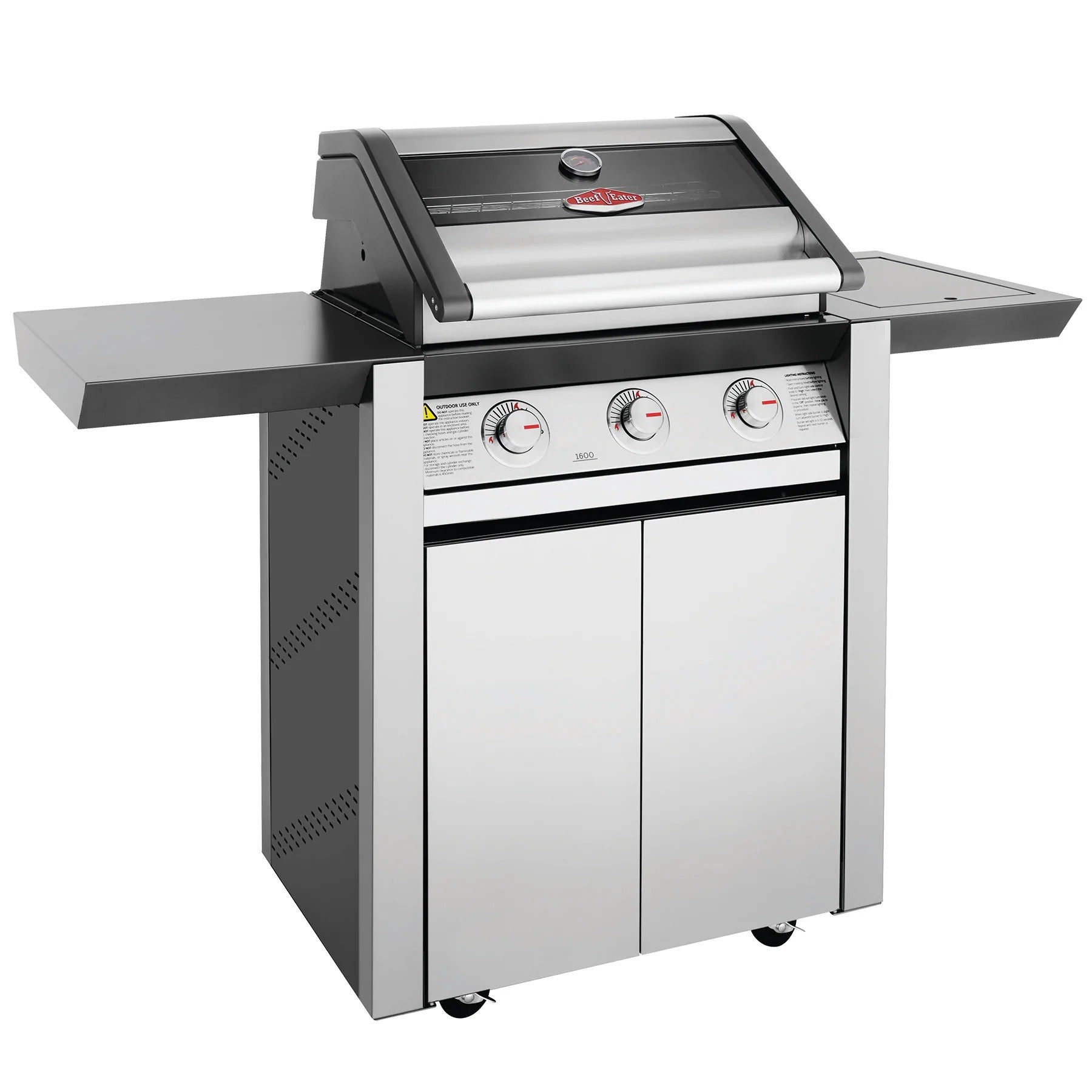 BeefEater 1600S Series 3 Burner Barbecue with Cabinet Trolley and Side Burner - Vookoo Lifestyle