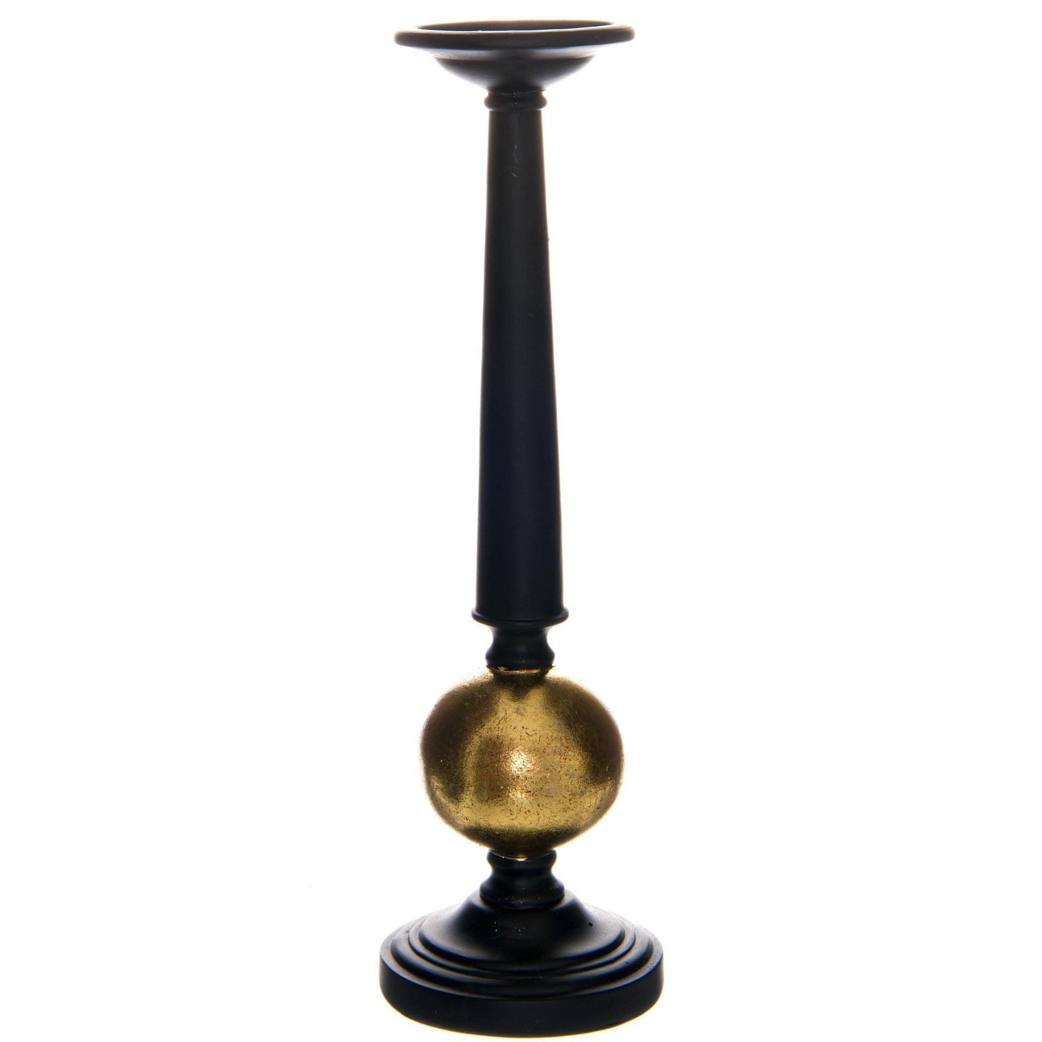 Black And Gold Large Column Candle Stand - Vookoo Lifestyle