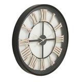 Black Framed Skeleton Clock With White Roman Numerals - Vookoo Lifestyle