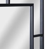 Black Multi Paned Patterned Window Mirror - Vookoo Lifestyle