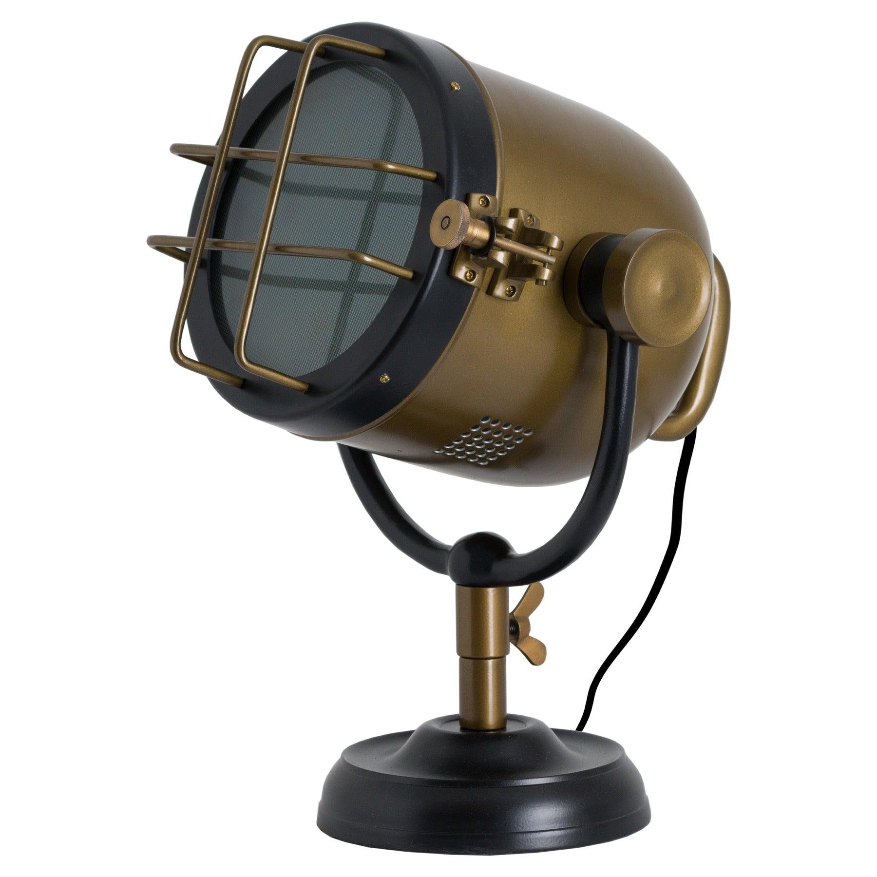 Brass And Black Industrial Spotlight Table Lamp - Vookoo Lifestyle