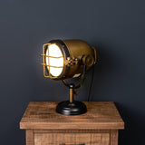 Brass And Black Industrial Spotlight Table Lamp - Vookoo Lifestyle
