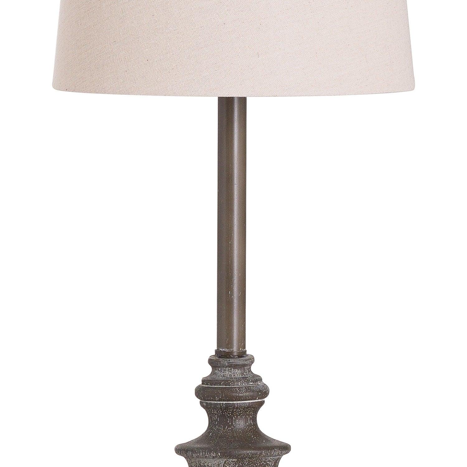 Calven Antiqued Table Lamp With Natural Shade - Vookoo Lifestyle