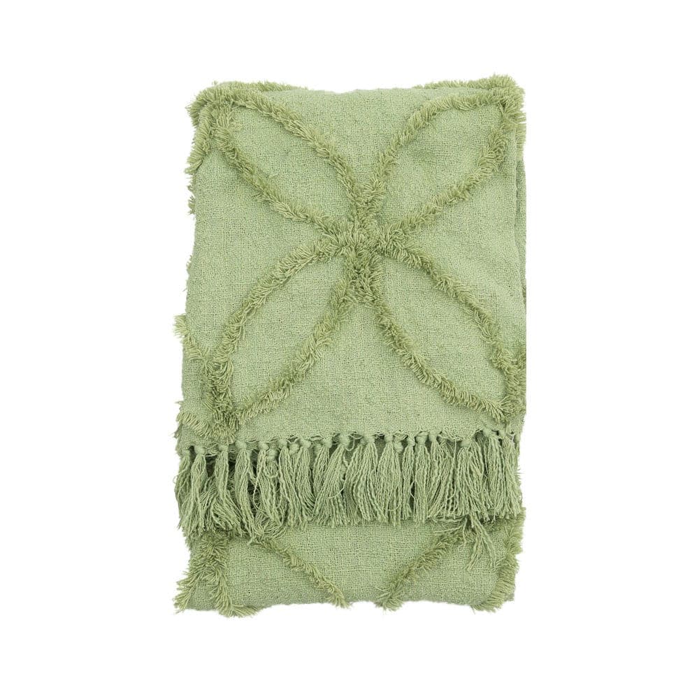 Catherine Miami Tufted Throw Green - Vookoo Lifestyle