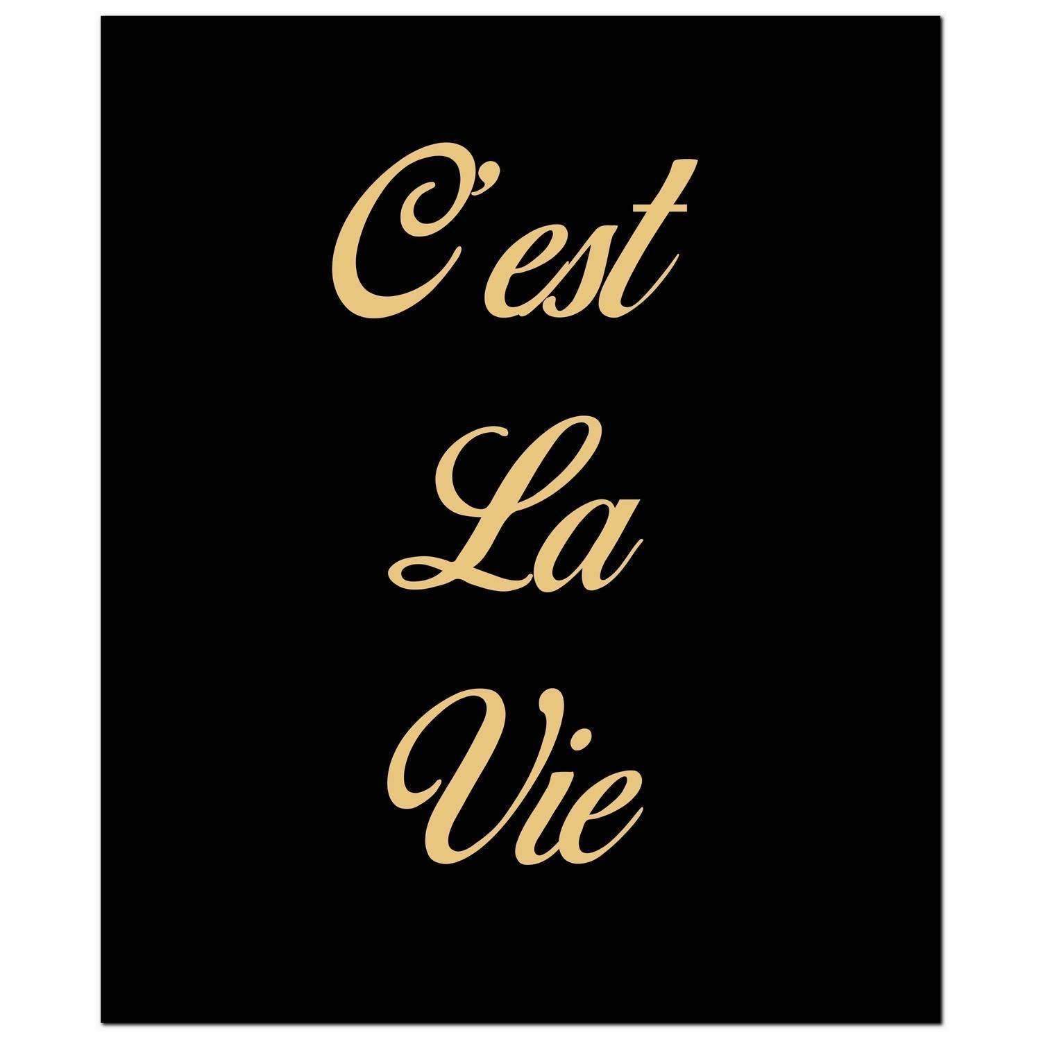 Cest La Vie Gold Foil Plaque - Vookoo Lifestyle