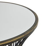 Concaved Mirrored Side Table - Vookoo Lifestyle