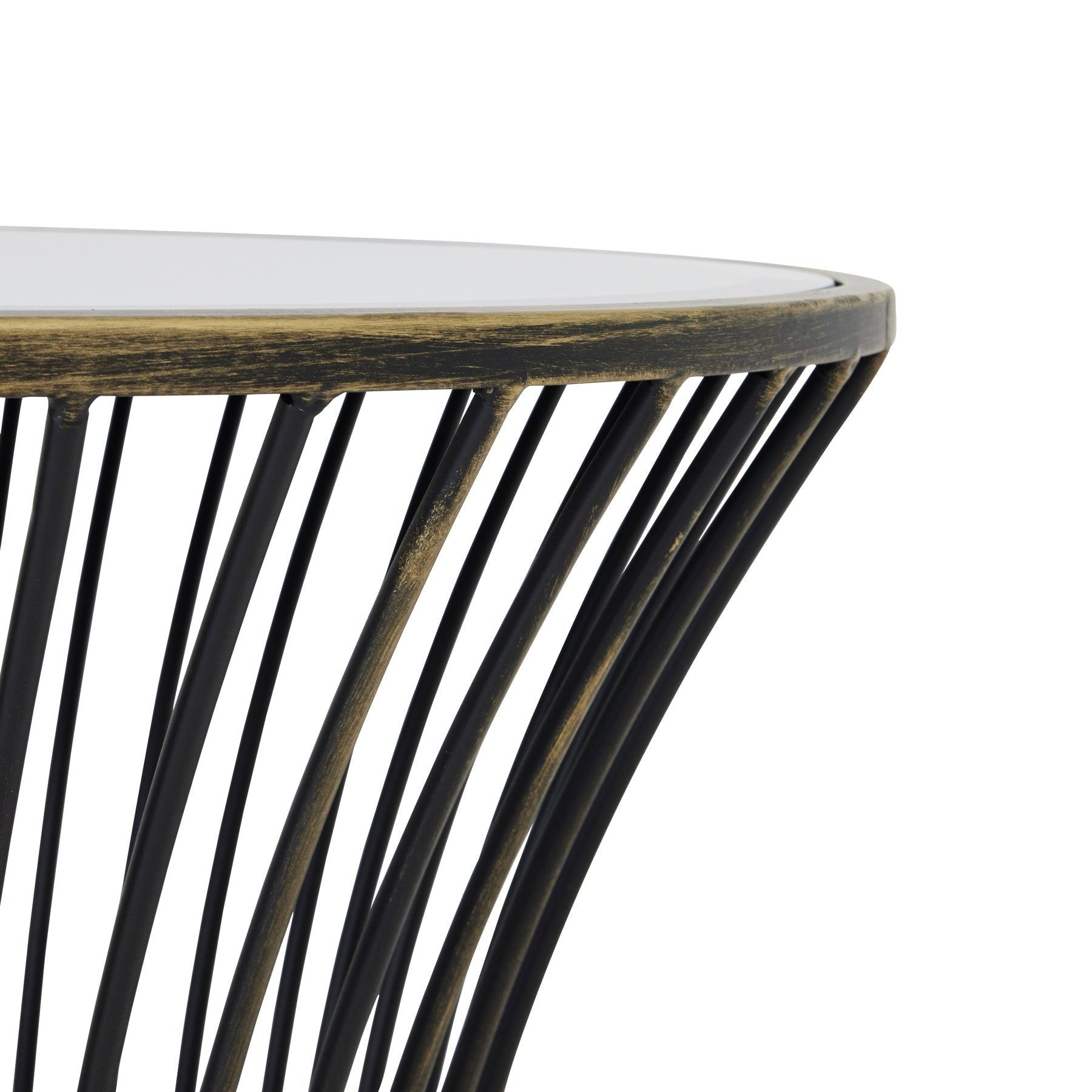 Concaved Mirrored Side Table - Vookoo Lifestyle