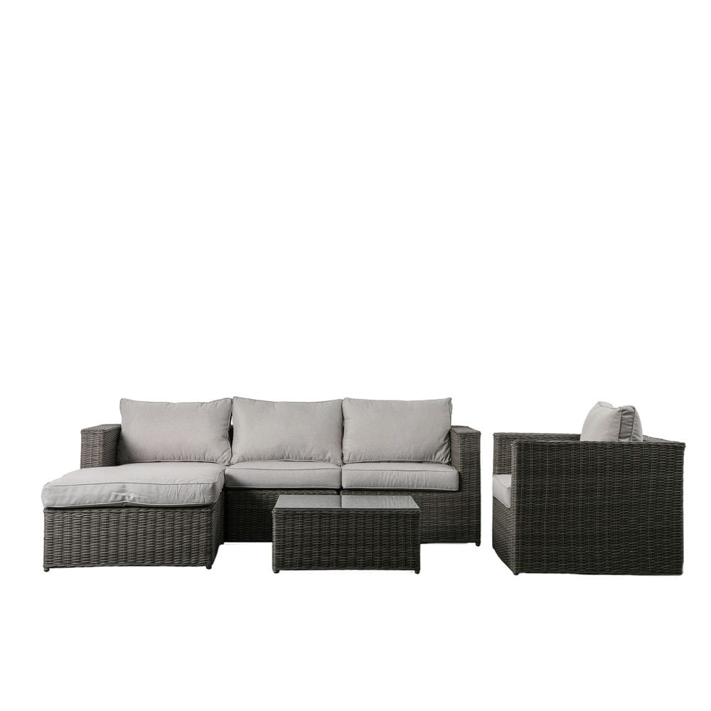 Coro Chaise Sofa and Chair Set Grey - Vookoo Lifestyle