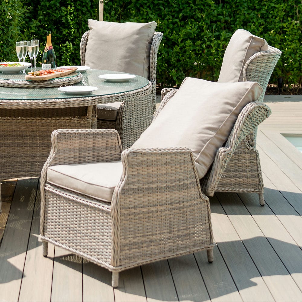 Cotswold Reclining 6 Seat Round Dining Set - Vookoo Lifestyle