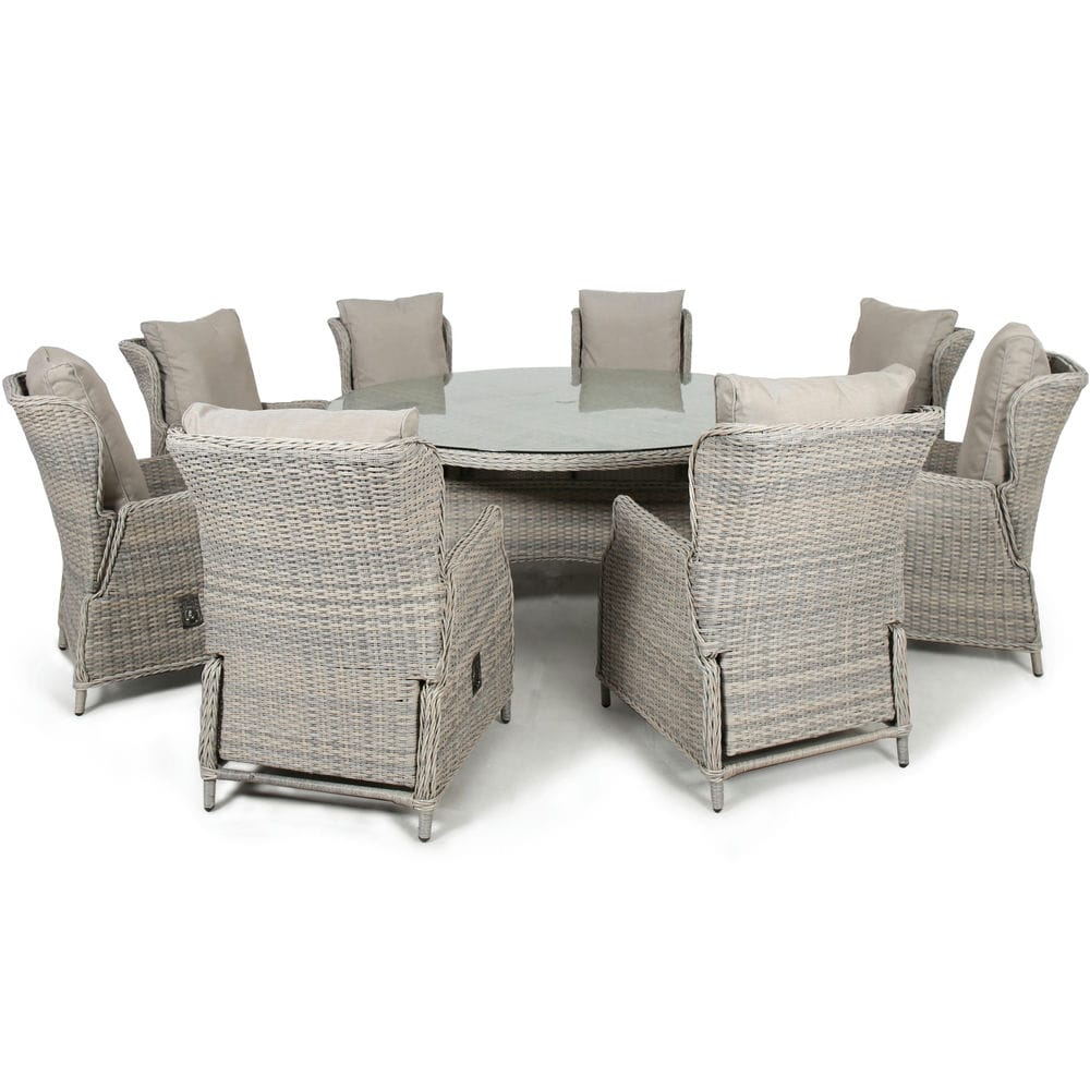 Cotswold Reclining 8 Seat Round Dining Set - Vookoo Lifestyle