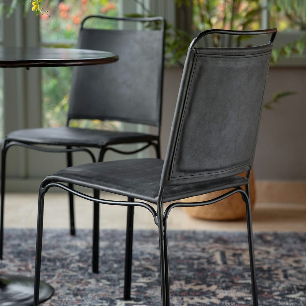 Distressed Dining Chair Black (2pk) - Vookoo Lifestyle