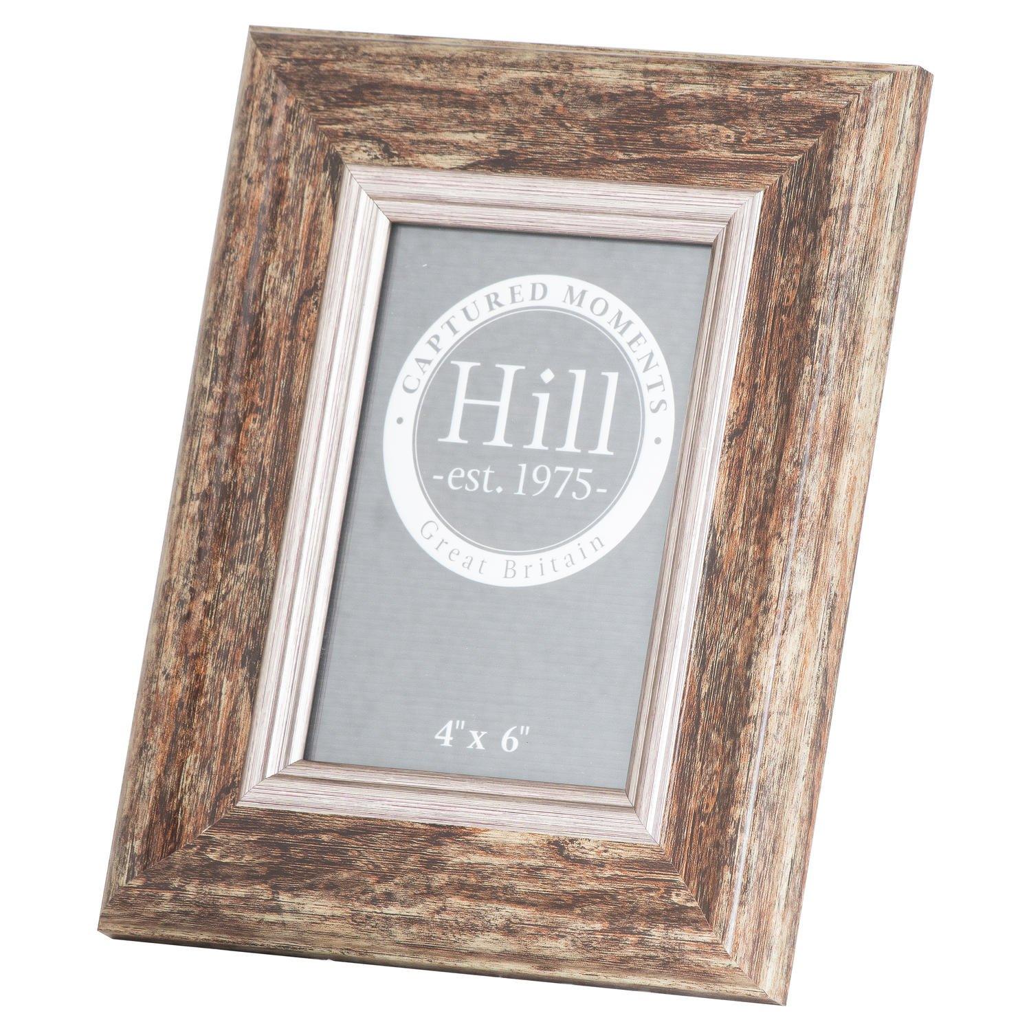 Distressed Wood With Silver Bevel 4X6 Photo Frame - Vookoo Lifestyle