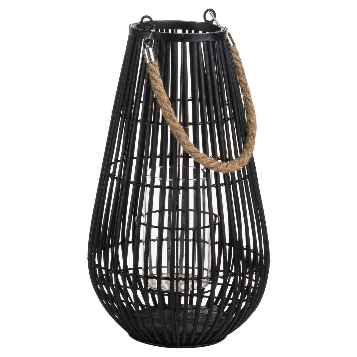 Domed Rattan Lantern With Rope Detail - Vookoo Lifestyle