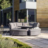 Bermuda Daybed Dining Set with Ceramic Top in Slate Grey
